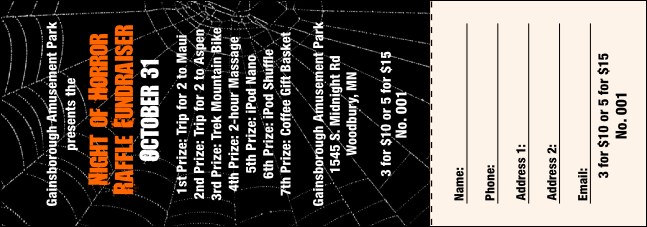 Spider Web Raffle Ticket 001