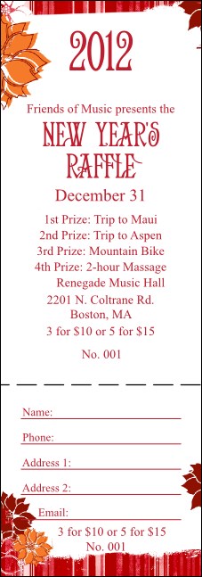 Winter 2012 Raffle Ticket