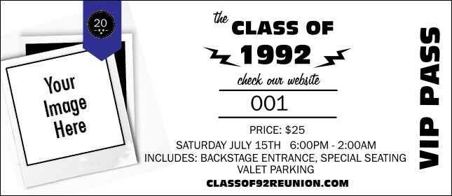 Class Reunion Mascot Blue VIP Pass