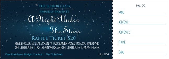 Star Theme Raffle Ticket