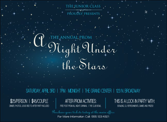 Star Theme Invitation Product Front
