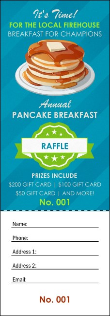 Pancake Stack Raffle Ticket