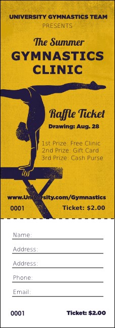 Gymnastics Raffle Ticket