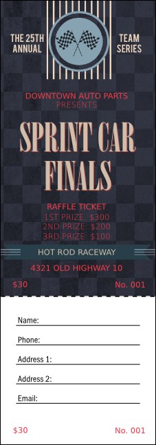 Car Racing Raffle Ticket