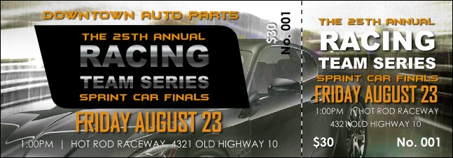 Auto Racing Event Ticket