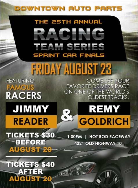 Auto Racing Invitation