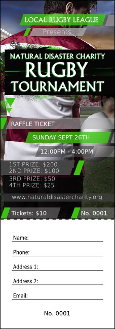 Rugby Stadium Raffle Ticket