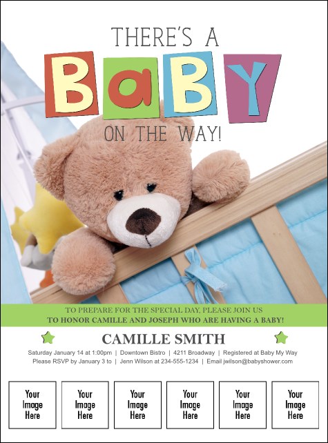 Baby Shower Teddy Logo Flyer