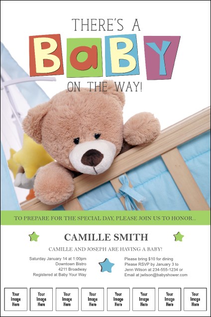 Baby Shower Teddy Logo Poster Product Front