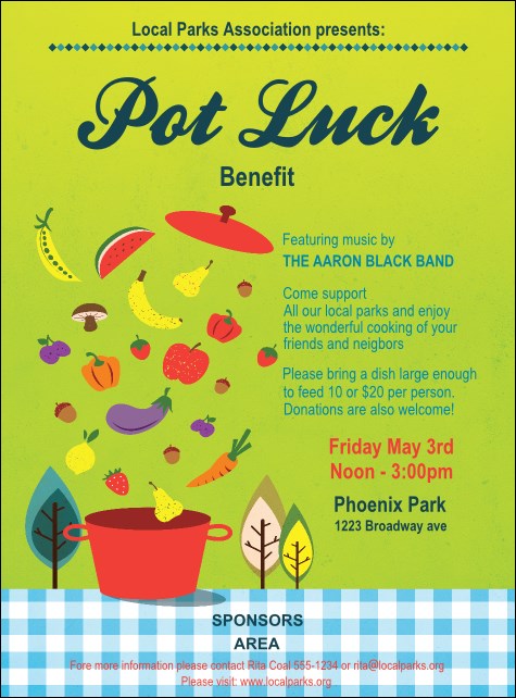 Potluck Benefit Flyer