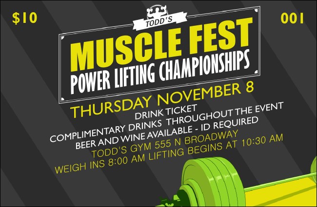 Power Lifting Drink Ticket