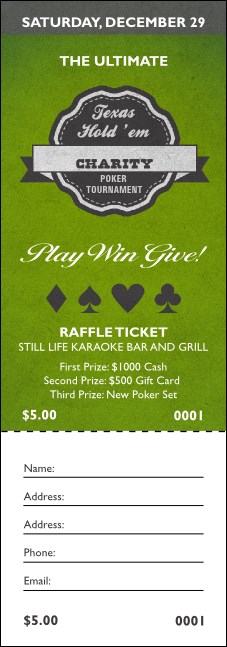 Texas Hold 'Em Raffle Ticket