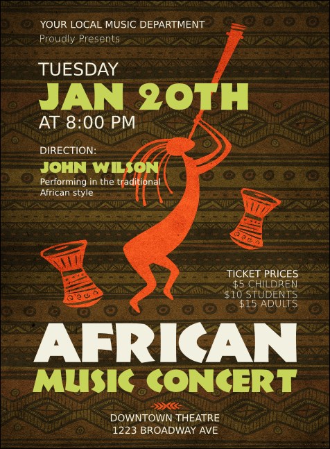 African Music Invitation Product Front