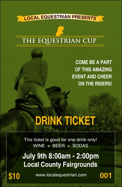 Equestrian Drink Ticket