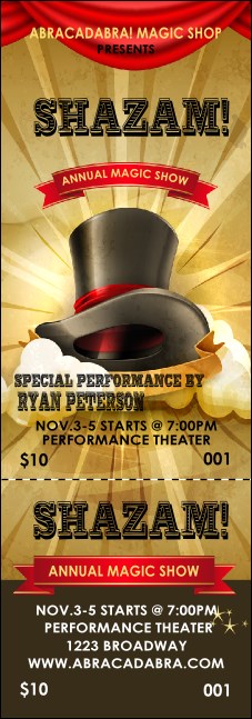 Magic Show Event Ticket Product Front