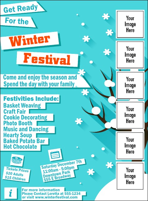 Winter Cut Paper Logo Flyer Product Front
