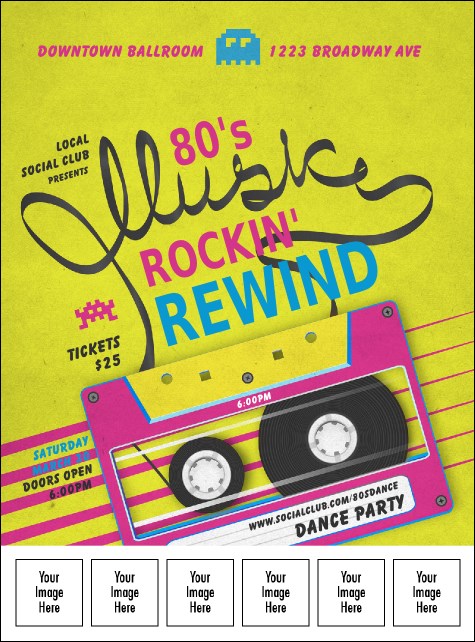 80s Music Logo Flyer Product Front