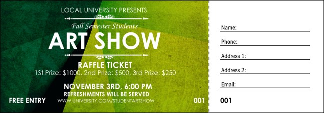 Abstract Raffle Ticket Product Front
