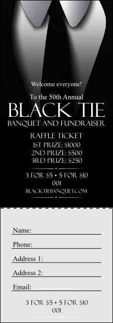 Black Tie Raffle Ticket