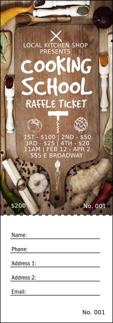 Cooking School Raffle Ticket