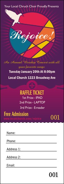 Spiritual Music Raffle Ticket