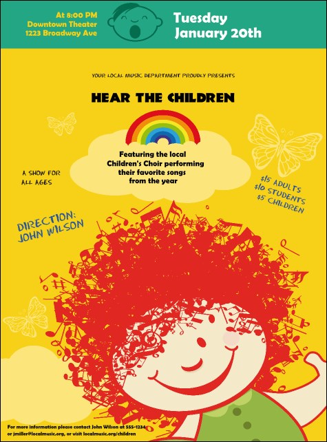 Children's Music Flyer Product Front