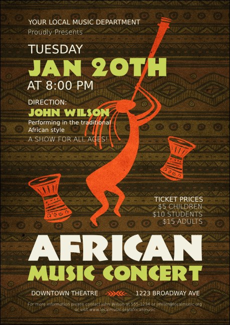 African Music Postcard Product Front