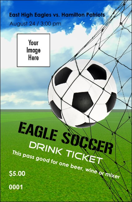 Soccer Schedule Drink Ticket Product Front