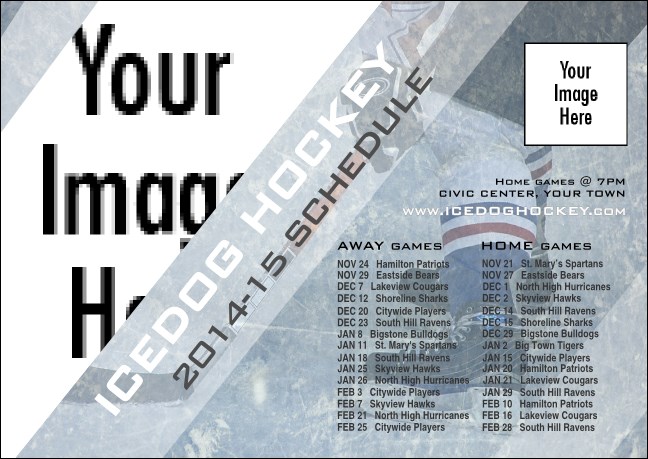 Ice Hockey Schedule Postcard Product Front