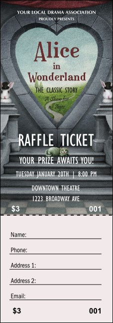 Alice in Wonderland Raffle Ticket