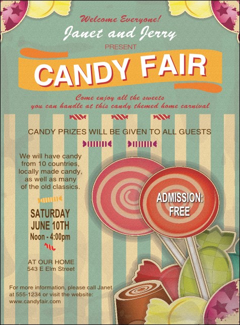 Retro Candy Flyer Product Front