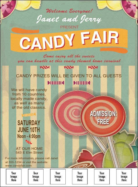 Retro Candy Logo Flyer Product Front