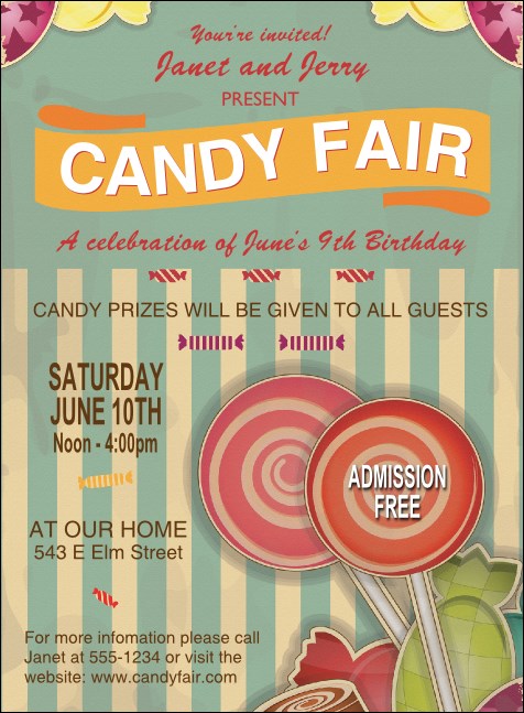 Retro Candy Invitation