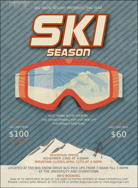 Ski Goggles Invitation Product Front