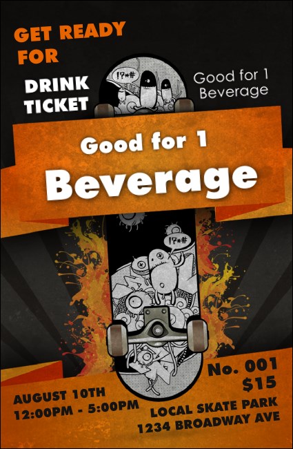 Skateboarding Drink Ticket