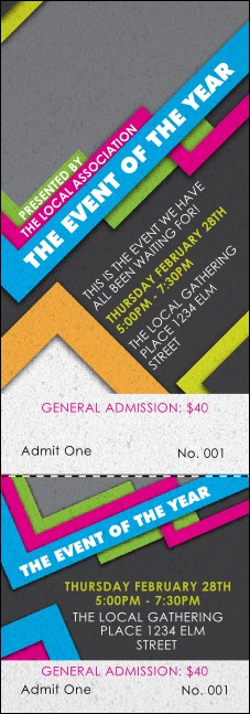 Retro Colors Event Ticket Product Front