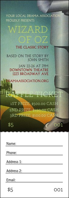 Wizard of Oz Raffle Ticket