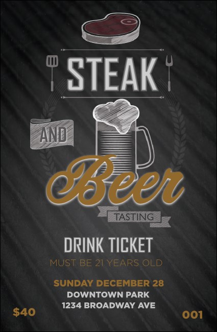 Steak & Beer Drink Ticket Product Front