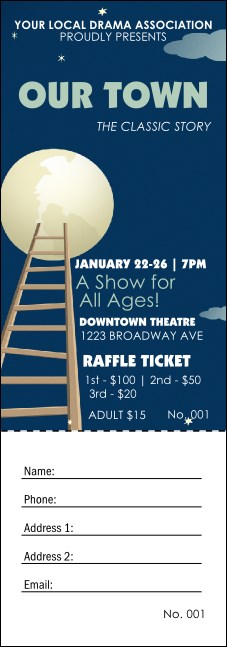 Our Town Raffle Ticket Product Front