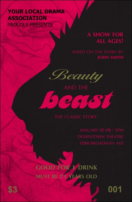 Beauty & The Beast Drink Ticket
