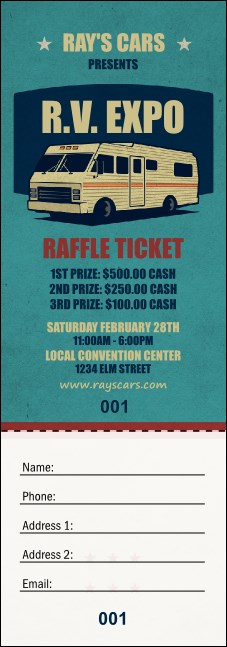 RV Expo Raffle Ticket