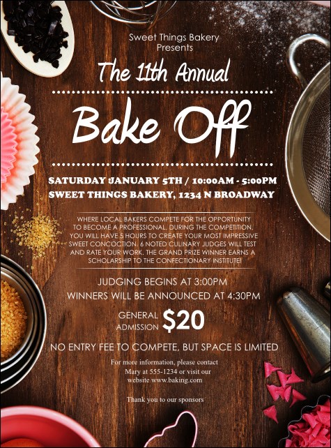 Baking Flyer Product Front