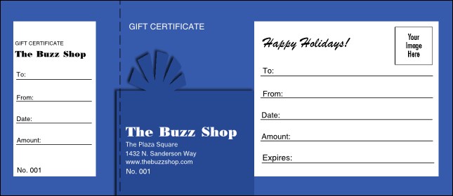 Present Gift Certificate Blue Product Front