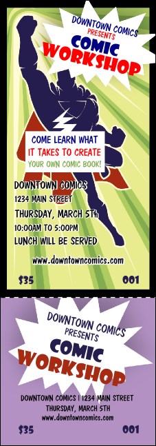 Comic Book Event Ticket Product Front