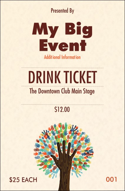 Fundraiser Tree Drink Ticket Product Front