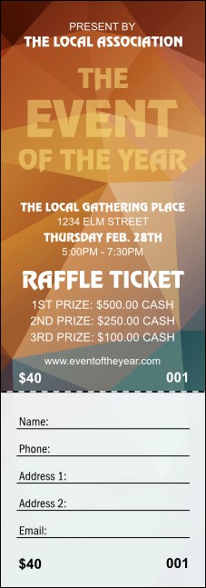 All Purpose Geometric Raffle Ticket