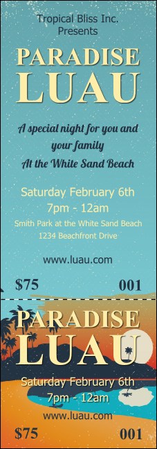 Beach Event Ticket Product Front