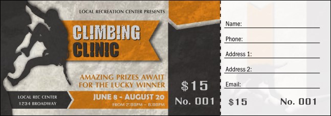 Climbing Raffle Ticket Product Front