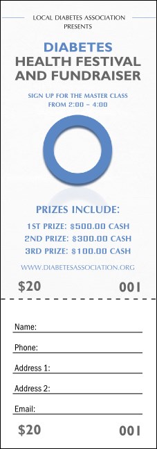 Diabetes Raffle Ticket