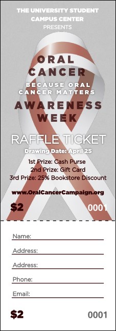 Oral Cancer Raffle Ticket